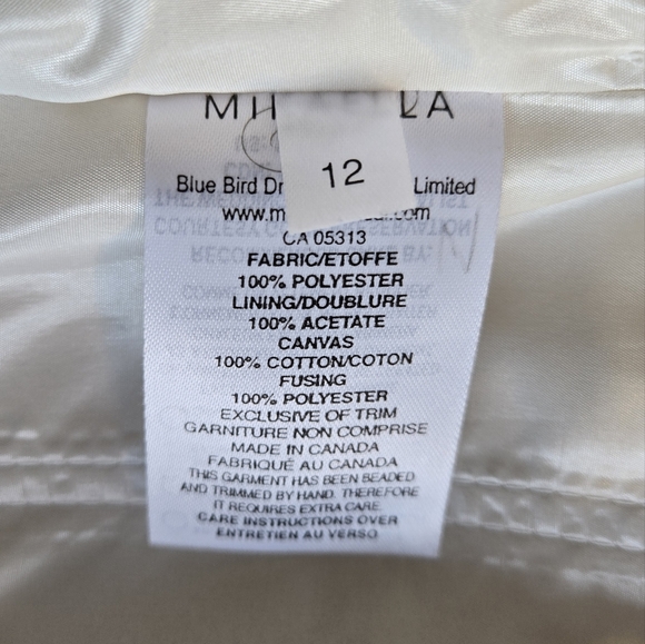 Mikaella Ivory Ruched Strapless Mermaid Wedding Dress Sz 12 Beaded Elegant Bride - Picture 9 of 16